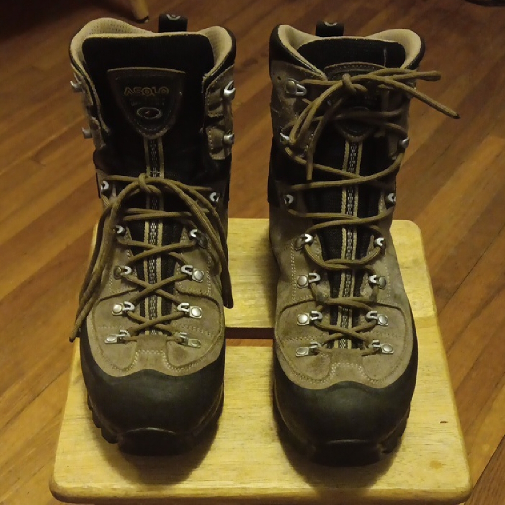 Asolo Brown and Black Outdoor Boots with Rugged Design